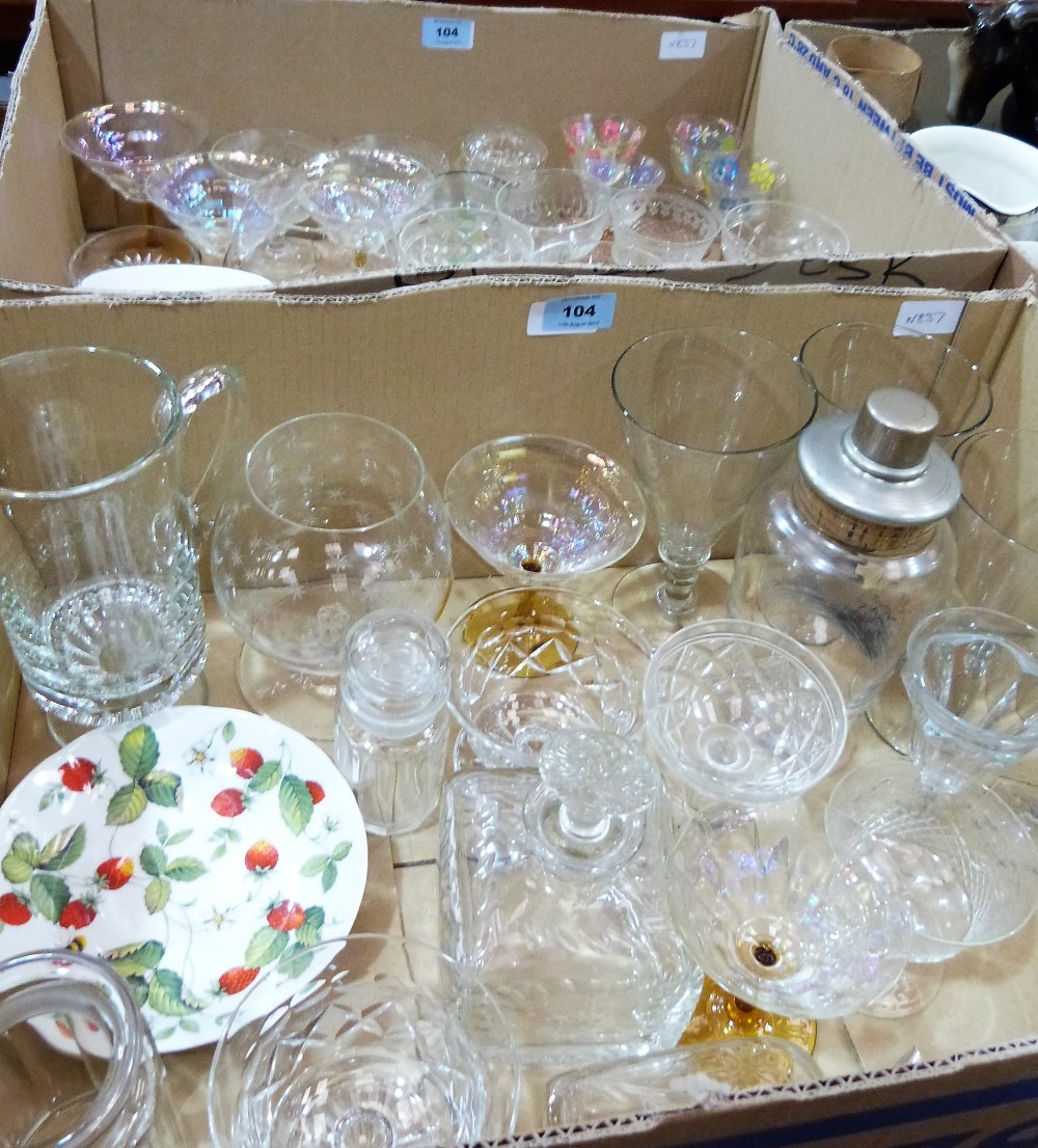 Two boxes of glassware and ceramics