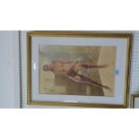 K. ROSS-WELBURN: Female nude study. Signed. Watercolour. 19'' x 12½''