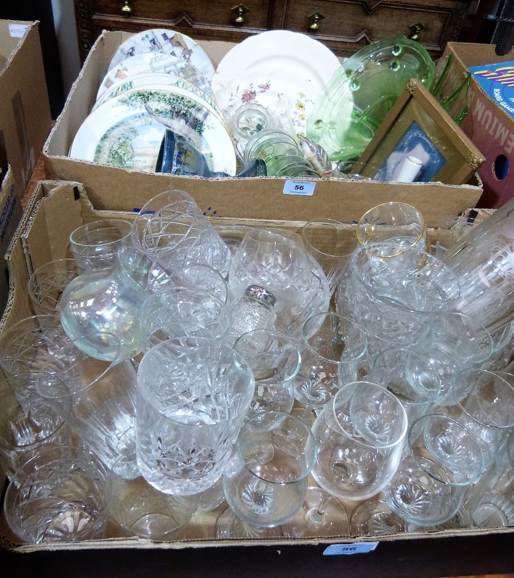 Two boxes of ceramics and glassware