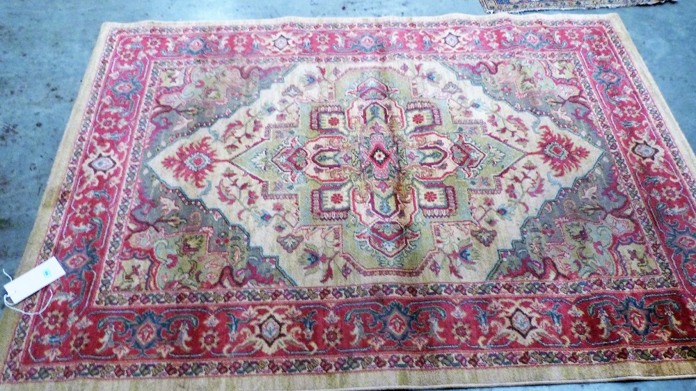 A pink ground eastern rug 90'' x 62''