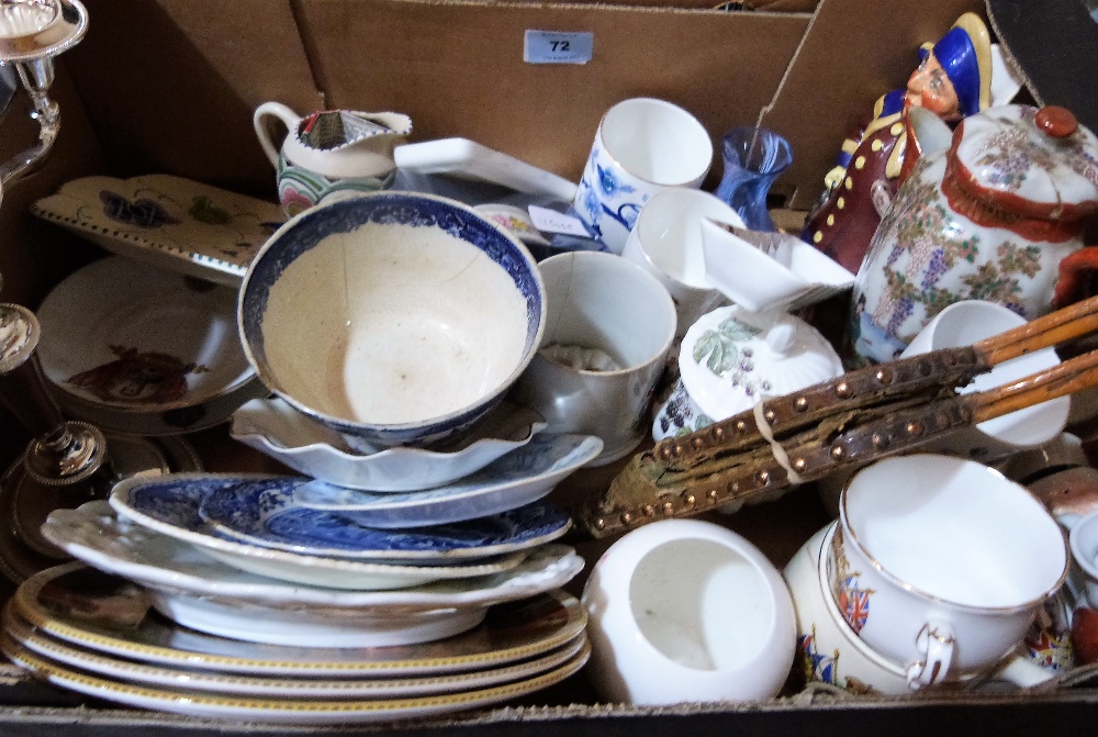 A box of ceramics and sundries