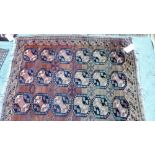 A brown ground eastern rug. 56'' x 66''