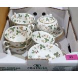 A collection of Wedgwood Wild Strawberry tea ware