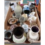 A box of studio and other ceramics