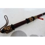 An African leather whip, probably Gambian. 34½'' long