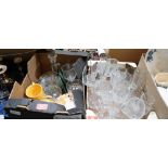 Two boxes of glassware and sundries