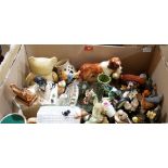 Two boxes of ceramics and glassware and a box of sundries