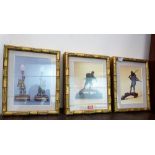 A set of twelve gilt framed photographic prints of Japanese works of art