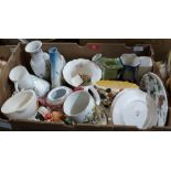 Two boxes of ceramics