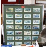 A framed set of Players cigarette cards 'Famous MG Marques'