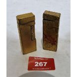 Two Dunhill gold plated lighters