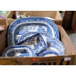 A quantity of blue and white ceramics