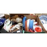 Two boxes of ceramics