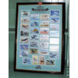 A framed series of Castella collector's cards, British Aviation