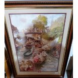 A print after Edward John Gregory, 'Boulter's Lock'. 28'' x 19''