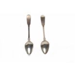 TWO EARLY 19TH CENTURY DUMFRIES PROVINCIAL SILVER TEASPOONS maker David Grey, c.