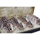 ATTRACTIVE ROYAL CROWN DERBY 'OLD IMARI' PATTERN COFFEE SERVICE comprising eight cups and saucers,