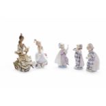 GROUP OF FIVE LLADRO FIGURES to include a young girl modelled as a flamenco dancer,