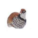 ROSEMARY WREN (1922-2013) EARTHENWARE FIGURE OF A FRENCH PARTRIDGE impressed wren mark to base and