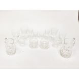 LARGE COLLECTION OF WATERFORD CUT CRYSTAL GLASSES to include eight goblets, nine claret glasses,