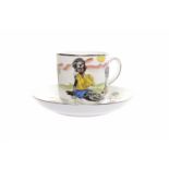 PARAGON NOVELTY CUP AND SAUCER showing black children and verse, designed by Leslie Irving,