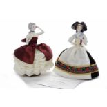 TWO LIMITED EDITION GOEBEL TEA COSY DOLLS Madame De Pont, numbered 1308, 23.