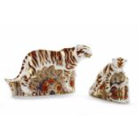 ROYAL CROWN DERBY IMARI PAPERWEIGHT 'Bengal Tiger', with gold stopper,