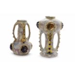 TWO AUSTRIAN AMPHORA ART POTTERY VASES each of Art Nouveau design,