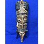 WOODEN CARVED AFRICAN STYLE DECORATIVE MASK