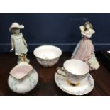 20TH CENTURY HAND-PAINTED TEA SERVICE to comprise a teapot, sugar, cream,