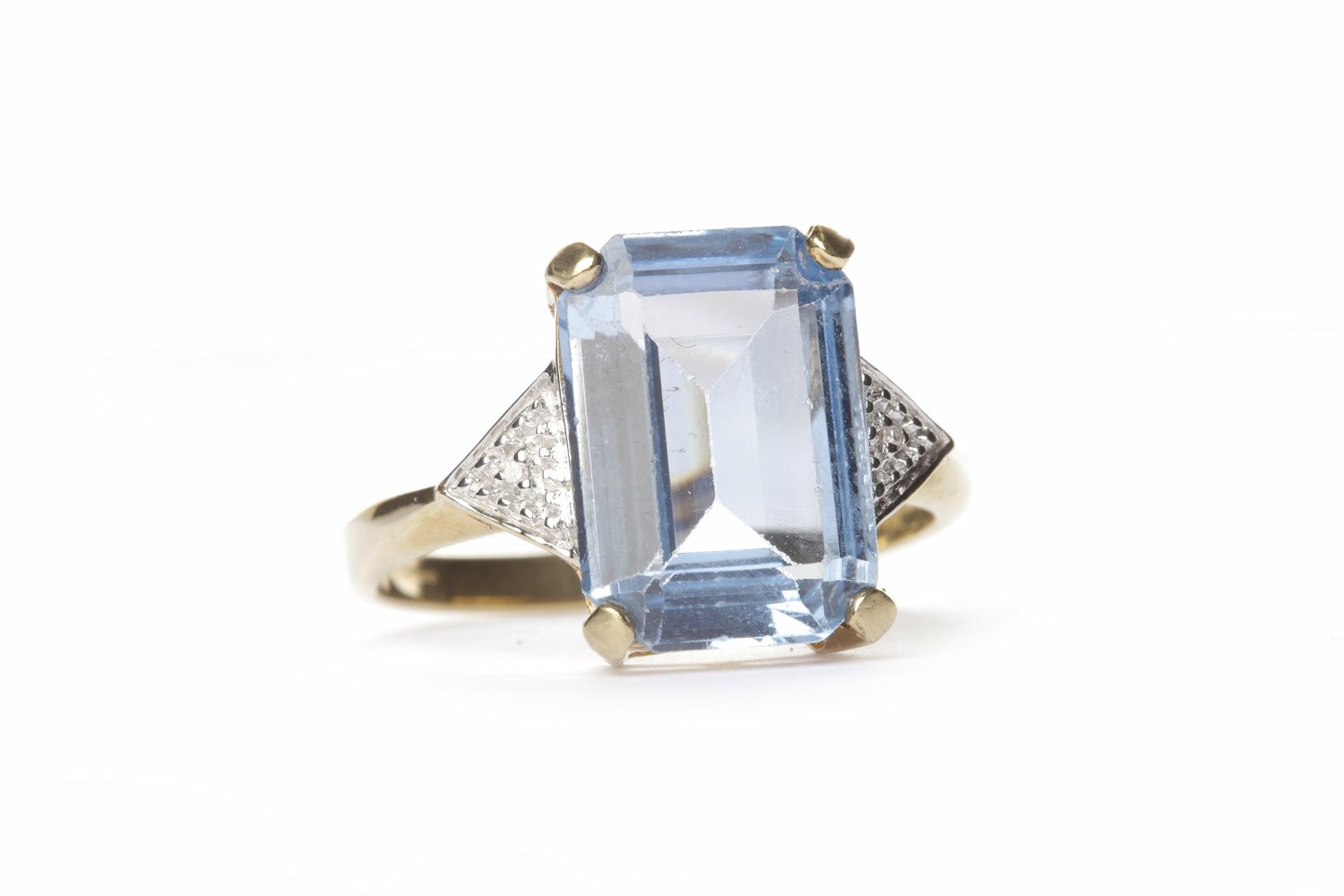 BLUE GEM SET DRESS RING the rectangular blue gem 13.3x9. - Image 2 of 2