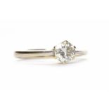 DIAMOND SOLITAIRE RING the six claw set round brilliant cut diamond of approximately 0.