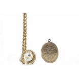 VICTORIAN LOCKET of oval form, with shield motif featuring inscription dated 1879,