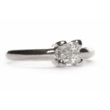 DIAMOND DRESS RING set with four princess cut diamonds totalling very approximately 0.