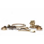 GROUP OF GOLD AND OTHER JEWELLERY including a gate link bracelet and an eighteen carat gold wedding