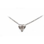 CERTIFICATED HEART SHAPED DIAMOND SINGLE STONE PENDANT the diamond of approximately 1.