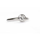 PLATINUM DIAMOND SOLITAIRE RING the round brilliant cut collet set stone approximately 0.