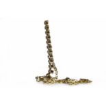 NINE CARAT GOLD CHAIN NECKLET with rectangular links, approximately 42cm long, 14.