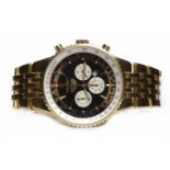 GENTLEMAN'S BREITLING NAVITIMER EIGHTEEN CARAT GOLD AUTOMATIC WRIST WATCH the round dial with