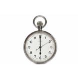 LONGINES MILITARY ISSUE POCKET WATCH the round white dial with Arabic numerals in black,