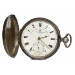 VICTORIAN SILVER FULL HUNTER POCKET KEY WIND WATCH the white dial with John Forrest London,