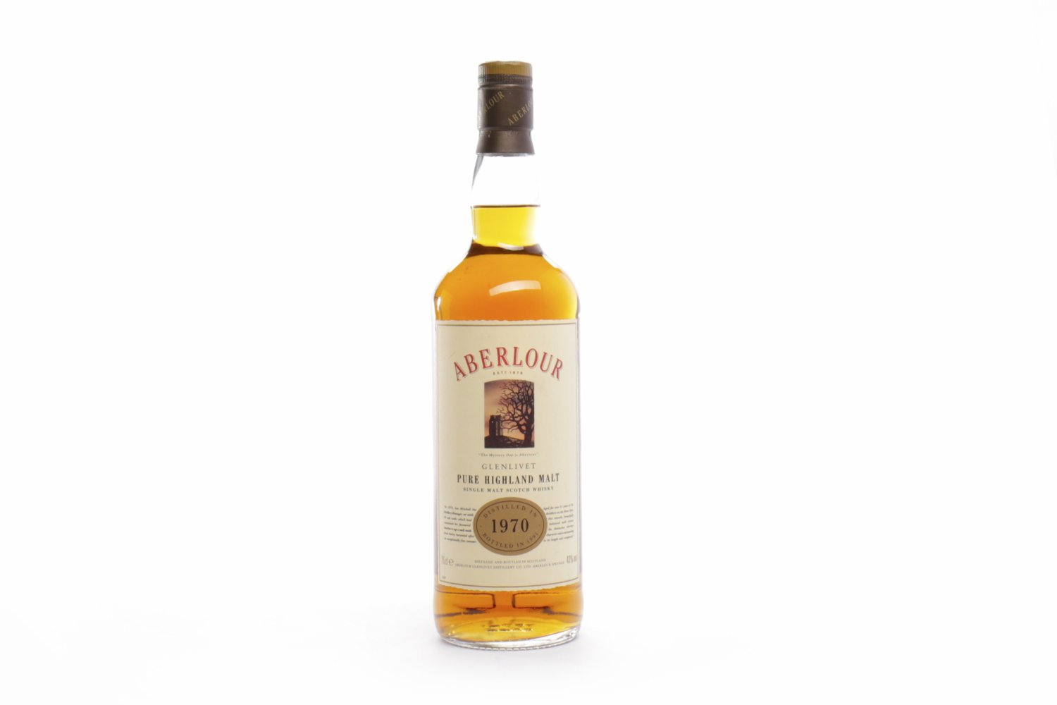 ABERLOUR 1970 AGED 21 YEARS Active. Aberlour, Banffshire. Bottled 1991, bottle no. 6491 of 8000.