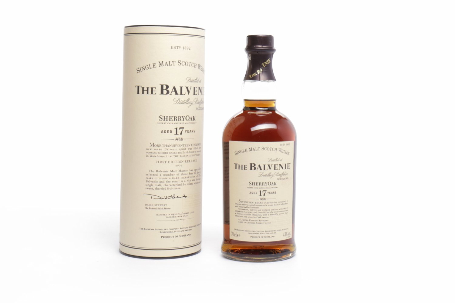 BALVENIE SHERRY OAK AGED 17 YEARS Active. Dufftown, Banffshire.