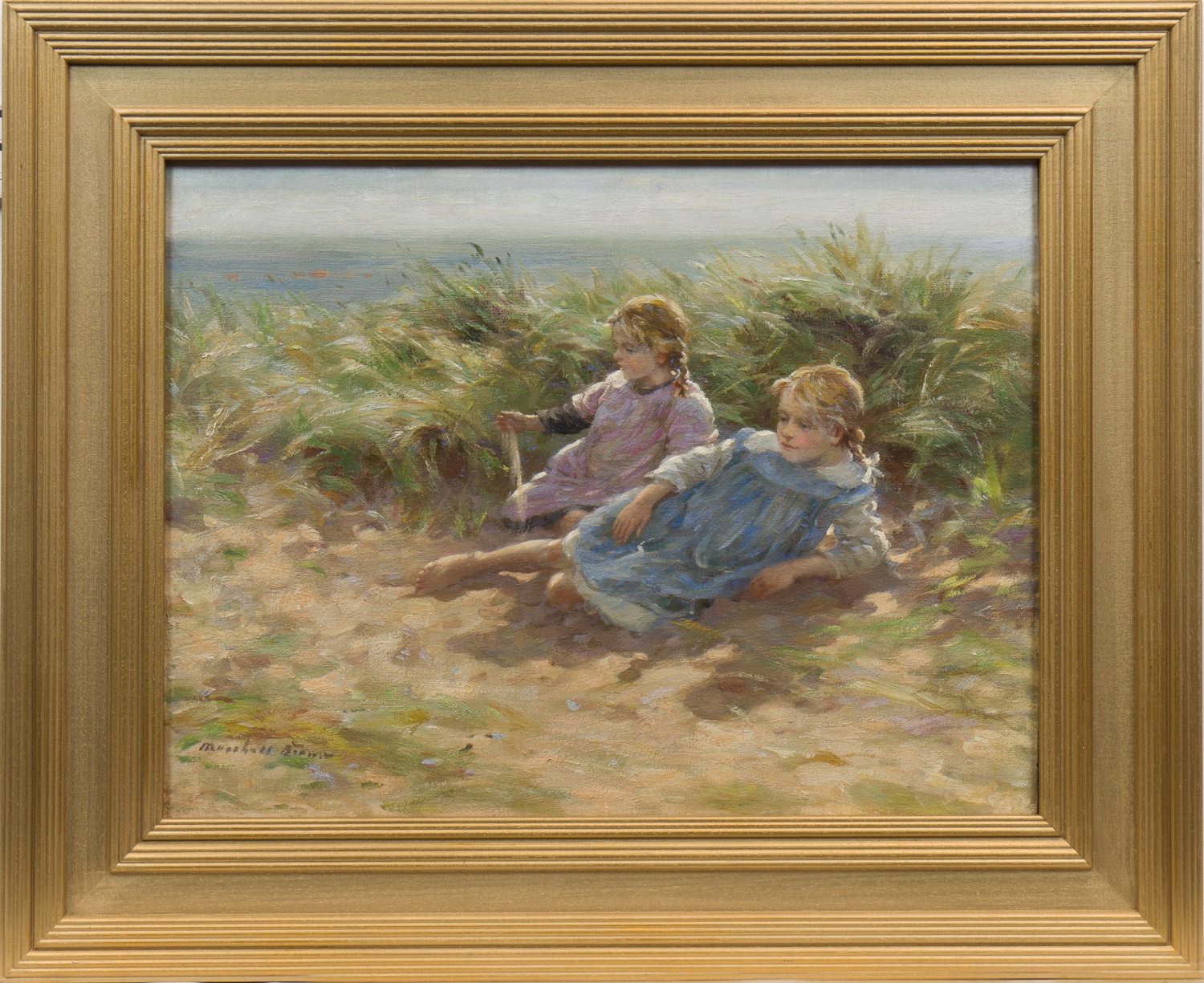 WILLIAM MARSHALL BROWN RSA RSW (SCOTTISH 1863 - 1936), SUMMER DAYS IN THE DUNES oil on canvas,