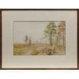 * MARY A B GILMOUR, THE MOOR ROAD watercolour on paper, signed 24cm x 36.