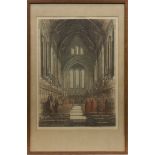 * ALASDAIR MACFARLANE (SCOTTISH 1920 - 1960), GLASGOW CATHEDRAL colour etching,