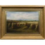 WILLIAM PORTEOUS (SCOTTISH 1831 - 1882), EAST LOTHIAN HARVESTING SCENE oil on canvas,