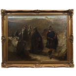 ALEXANDER JOHNSTON (SCOTTISH 1815 - 1891), HIGHLAND LAMENT oil on canvas, signed 76cm x 98.