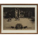 SIR DAVID YOUNG CAMERON RA RSA (SCOTTISH 1865 - 1945), HOLYROOD IN 1745 original etching,