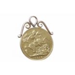 GOLD SOVEREIGN DATED 1916 soldered with a pendant mount, 8.